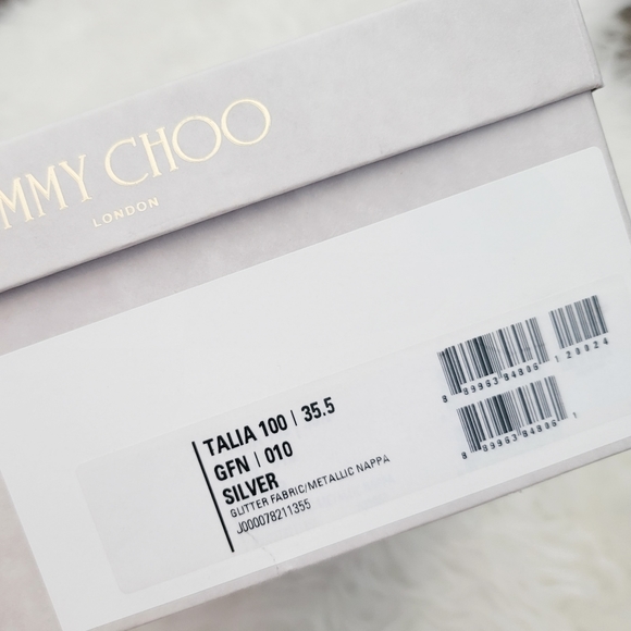 ☆ Sold ☆ Jimmy Choo Glitter Talia 100 // Silver Glitter - Picture 8 of 8